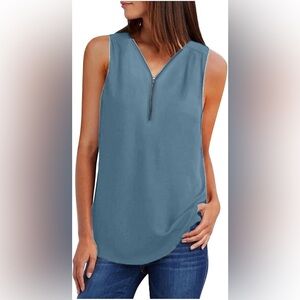 ⭐️Women's Sleeveless Zip-Front Top - Green⭐️